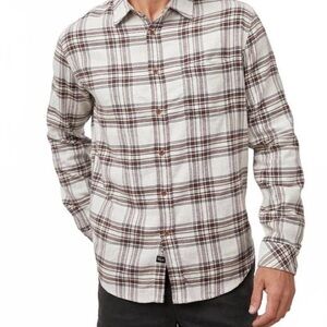 Rails Men's Checkered Shirt - Brown and White